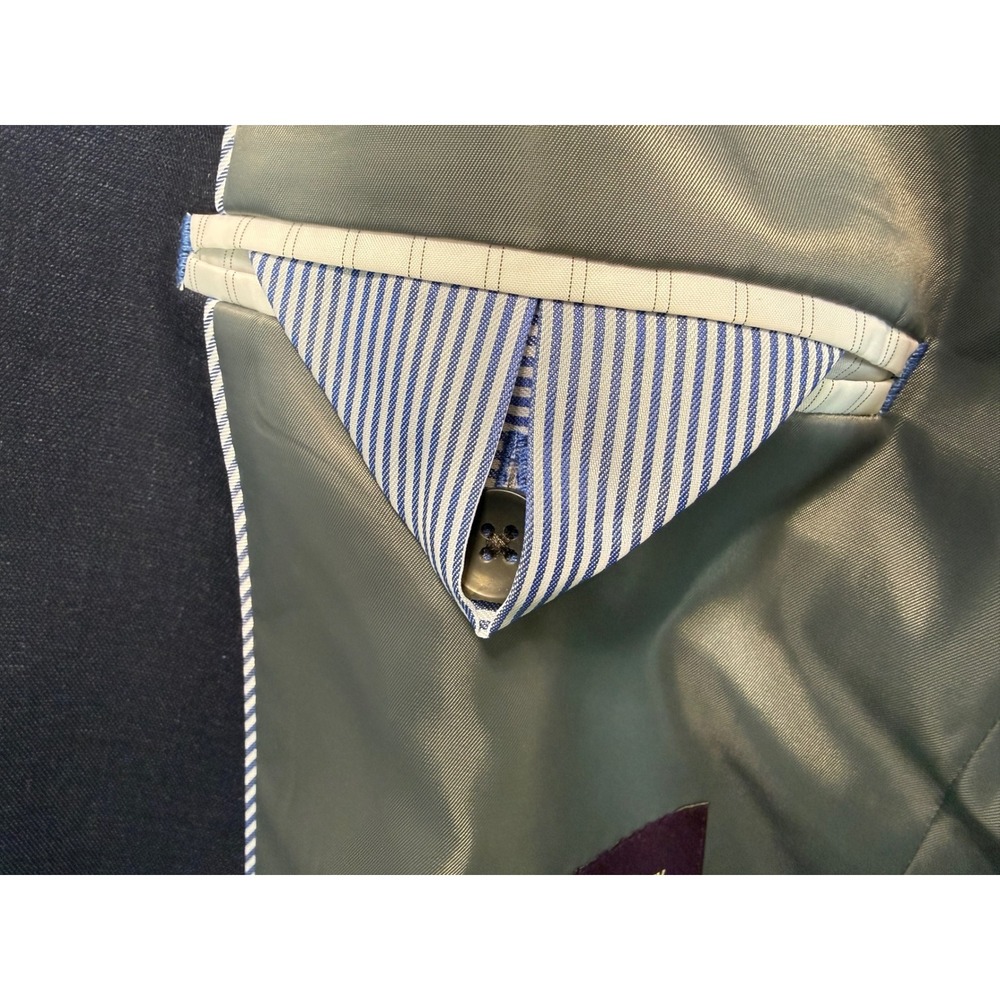 Johnston & Murphy Navy 2-Button Sport Coat Blazer Jacket Classic Casual Size 42R - Picture 5 of 10
